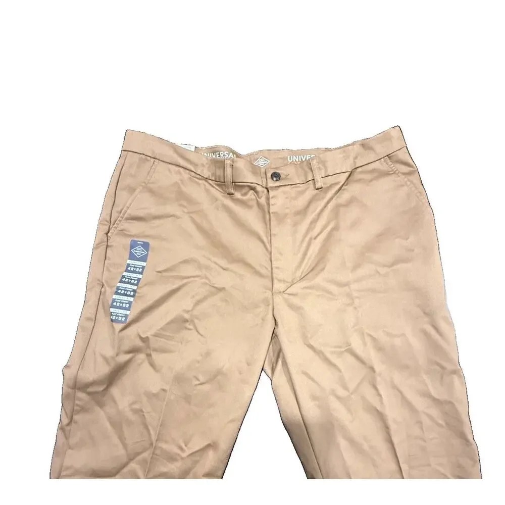 St Johns Bay Mens 42x32 Khaki Pants NWT Classic Fit Stretch Wrinkle Free